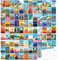 LCLAIDYDY 100 Vintage-Reise-Postkarten-Set, weltberühmte Landstadt-Illustrationen, Postkarten, Reisedekoration, Poster, Drucke, Postkarten für Reisende, 10 x 15 cm