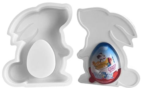 Dmuzsoih Osterhasen-Ei-Keksformen, Hasenstatue-Form | Osterhase Kerzenständerform | -Kaninchen-Tier-Kerzenhalter, Zement, Gips, Epoxidharz, Silikonform für Ornamente, Basteln