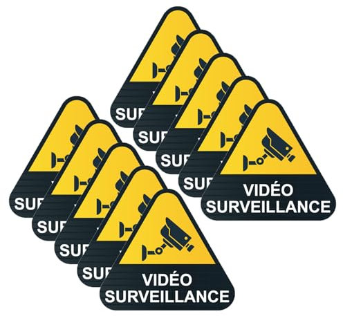 Haobase 10 adesivi per videosorveglianza, in vinile, autoadesivi, 75 mm x 67 mm