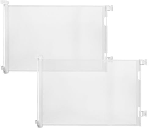 derimkcoa 2 Pack Barriere de Securite Retractable pour Bébé,0-140cm Barriere de Securite Enfant Extensible,Barriere de Securite Chien,pour Escaliers,Couloirs,Intérieur et Extérieur (Blanc)