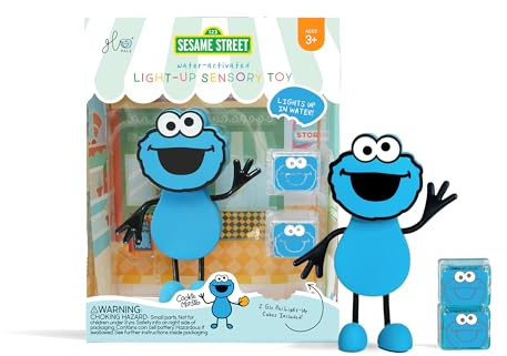 Glo Pals Krümelmonster Bade-Spielzeug mit Leuchtfunktion, Sesamstraße Figur