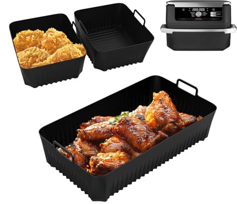 mumisuto 3 Paquet Moule Silicone Air Fryer pour Ninja Foodi Flex AF500EU, Moule Silicone Air Fryer, Moules pour Friteuse à Air Réutilisable Airfryer Accessoire pour Ninja Air Fryer 10.4L AF500