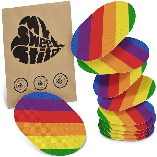 MySweetStitch 10 Fixierpflaster für CGM-Sensoren oval Pride | Hilft gegen vorzeitiges Ablösen, wasserfest und schnell trocknend, hautfreundlich, bis zu 15 Tage Halt