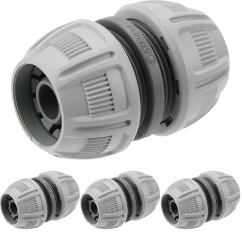 Gardena Reparator 13 mm (1/2 Zoll) und 15 mm (5/8 Zoll): Schlauchreparatur schnell und einfach ohne Werkzeug, Power Grip, hohe Haltekraft, verpackt (18232-20) (Packung mit 4)