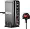 600W USB-C Fast Charger Block:8-Port Upgraded GaN III USB C Charging Station with 5 Typ C and 3 USBA Port Multi Charger,Support Max PD140W Compatible with MacBook Pro/Air,iPhone 16/15/14 Pro,Samsung
