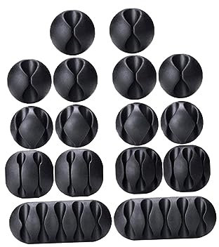Mipcase 16 Stück Kabelhalter Kabelclips Selbstklebend Für Schreibtisch Kabel Organizer Usb Ladekabel Tvpc Laptop Netzwerkkabel Halterung Schwarz