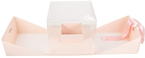 BESTYASH Geschenkbox Transparente Leere Blumenbox Diy-verpackungsbox für Konservierte Blumen Durchsichtige Faltbare Box zum Verpacken von Blumen für Hochzeit und Zuhause