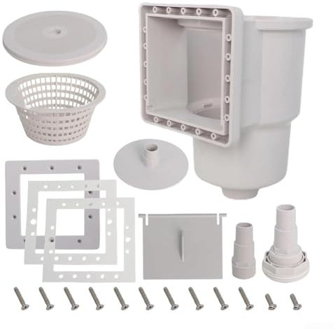 HpLive Juego de skimmer de piscina, skimmer de pared de 6 pulgadas, repuesto para piscinas sobre el suelo SP1091LX con función de filtro para la piscina, incluye boquilla de entrada