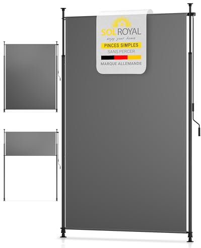 Sol Royal tenda da sole a morsetto tenda da sole verticale per esterni - verticale 150x310cm privacy e protezione solare da sole per balconi senza forare - manovella antracite KM5
