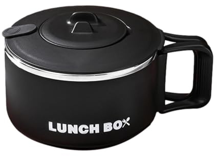 Microwave Ramen Bowl - 1200ml Stainless Steel Noodle Coineza with Lid, Compact Travel Bowl | High Capacity Japanese Soup Container with Heat Resistant Handles and Tap