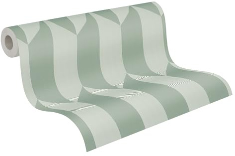 Livingwalls CosmoLiving Non-Woven Wallpaper with Metallic Design in Green, Metallic – 10,05 x 0,53 m Modern Wallpaper by Cosmopolitan – 790864