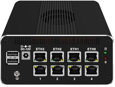 ANDAQI Micro Firewall Appliance, Mini PC, Mikrotik, OPNsense, VPN, Router PC, I3 N305, RJ51, 8 x 2.5GbE I226-V, Type-C, SIM Slot, TF Slot, DP, HDMI, 6 x USB, 32G RAM, 1TB SSD