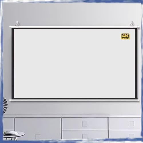 EIYAVVIDV Écran Videoprojecteur 60 Pouces Manuel Enroulable, Écran De Projection TV 4K/HD 16:9 4:3, Toile De Projecteur Pour Cinéma Maison, Bureau, Conférence, Voyage(60 Inch (16:9))