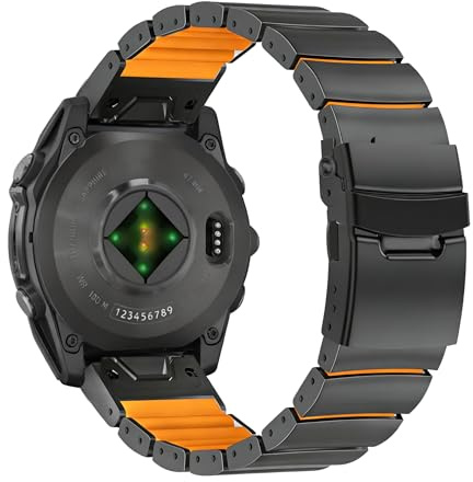 Titan-Silikon Uhrenarmband für Garmin Fenix 8 / Tactix 8 / epix Pro 47mm, leichtes Dual-Layer Armband mit Flip-Lock-Sicherheitsfaltschließe für Fenix 7