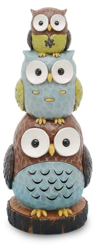 Komergave Eule Deko Holz, 2D Holzfiguren Deko Eule Figuren Dekoratives Holzfiguren, Holzfigur für Zuhause und Büro, Eulen Geschenke für Enthusiasten