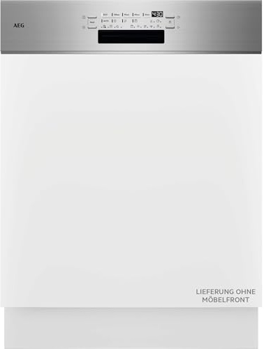 AEG 700 Geschirrspüler mit Wasserkontrollsystem teilintegriert GT7200A1SCM | wassereffiziente Reinigung mit nur 8,4 L im Eco-Programm, verbrauchbasierte Zeitwahl, WiFi, Gummi-Spikes, Besteckschub, 60cm