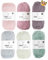 Woll-Set Babywolle Paket Rico Baby Cotton Soft dk 6x50g #46, Baumwollmischgarn | 50% Baumwolle, 50% Polyacryl | weiche Wolle zum Stricken und Häkeln mit Tierknopf