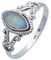 mantraroma Ring Silber 925 Damen Regenbogen Mondstein Edelstein weiß ausgefallen verspielt