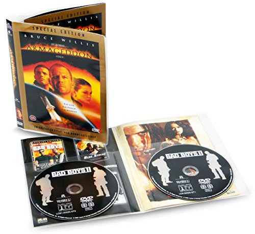 Djois, 10280 - Doppel-DVD-Hüllen, Transparent, für 2 Discs und 1 Cover, 50 Stück, Hergestellt in Dänemark, Ideal für Medienaufbewahrung, Praktisch und Elegant, Büroaccessoire