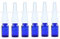 QUUPY 6 unidades de 10 ml botellas vacías de vidrio para la nariz, rellenables, para maquillaje, agua o viajes, color azul