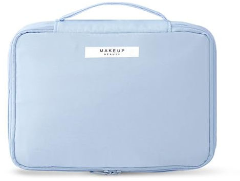 Dantolo 2 Stück Kosmetiktasche wasserdichte Make-up-Tasche Tragbare Schminktasche für Damen und Mädchen,Kosmetik-Aufbewahrungsspiegel(Blau)