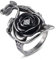 LAFATINA Bague d'instruction en forme de fleur rose pour mariage, rendez-vous, promesse d'anniversaire, Métal, Aucune pierre précieuse