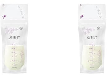 Philips Avent Lot De 50 Sachets De Conservation Du Lait Maternel 180ml (modèle SCF603/25) Transparent