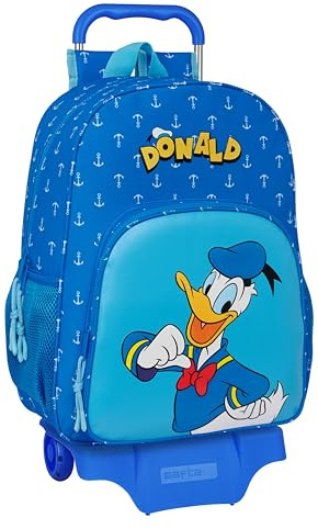 SAFTA M313l Spiderman Neon Schulrucksack mit Trolley SAFTA 905, ideal für Kinder verschiedener Altersgruppen, bequem und vielseitig, Qualität und Widerstandsfähigkeit, 33 x 14 x 42 cm, Marineblau