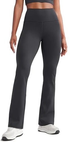 CRZ YOGA Damen Butterluxe Yogahose Schlaghose High Waist Blickdicht Flared Leggings Bootcut Bootleg Soft Sporthose - 81cm Mysteriöses Grau 40