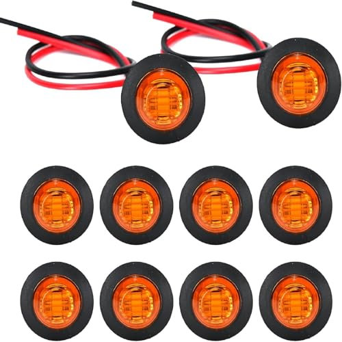 Podazz 10pcs 12V Intermitente Delantero y Trasero Modificación de Vehículo Luces LED Laterales para Colaborador y Carga, Multicolor (Amarillo)