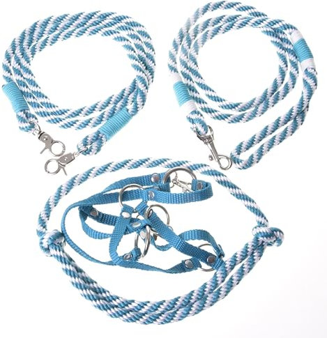 LarDen Hobby Horse Zubehör Set Start - Halfter mit Strick, Halsring, Zügel für Große S Steckenpferd - Türkis, Stockpferd StarterSet, Hobby Horsing Pferd, Spielzeug Kinder, Spielpferd Führstrick