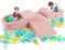 COSTWAY 5 TLG. Schaumstoffbausteine, Riesenbausteine mit Bällebad, Großbausteine zum Toben und Klettern, Kletterblöcke Softbausteine Kinder für Spielzimmer, Kinderzimmer (Rosa)