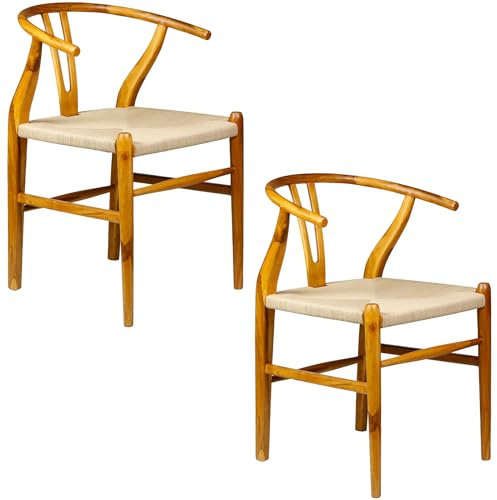Casa Moro Esszimmerstühle Essstühle Esszimmerstuhl Esstisch Stühle mit Armlehne Teak Holz 2er-Set Walnuss