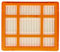 vhbw filtre compatible avec Tornado TOT3520 aspirateur - filtre HEPA orange/blanc