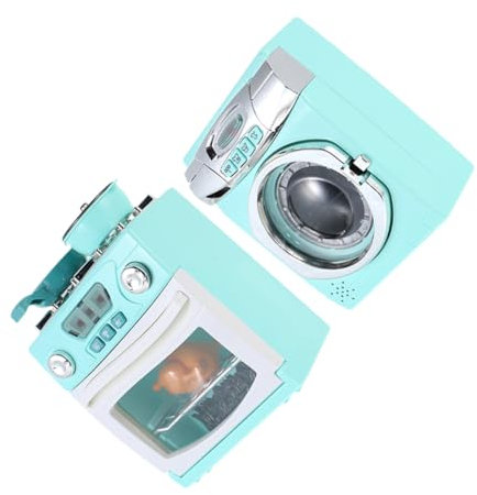 TOYANDONA 2piezas Mini Electrodomésticos Conjunto De Simulación De Electrodomésticos Lavadora y Horno Decoración Ecológica