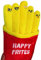 Happy Frites ©| Cadeau Original & Amusant | Doudou Sympa & Positif | Jouet Garcon Fille Humour & Motivation | Deco Chambre Bureau | Idée Rigolote & Anti-stress | Enfant Ado Ami Collegue | Surprise Fun
