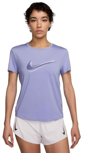 Nike One Swoosh Dri-FIT HJ2204 - Camiseta de manga corta para mujer, Lila Ice/Lilac Ice/Canyon Pur, L