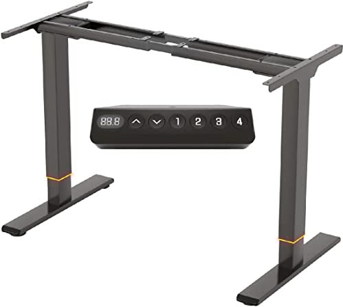 FLEXISPOT Elektrisch Verstellbarer Stehschreibtisch mit Memory-Smart-Pannel, EB2-Serie (nur schwarzer Rahmen), Stahl