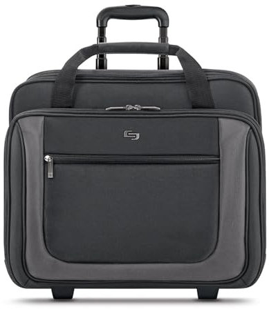 Solo New York Unisex-Erwachsene Pt138-4 Laptoptasche mit Rollen, schwarz/grau