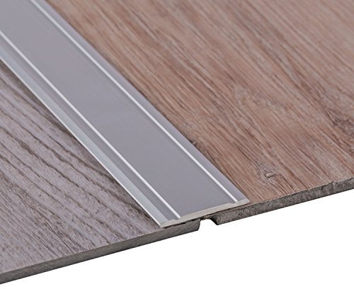 Gedotec Seuil de Porte Barre Plat | 2000 x 30 mm | 1 Pièce Profil Transition Sol Autocollant | Aluminium Anodisé Argent | Profilé de sol - non perforé | Profilé de recouvrement pour sols
