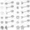 Milacolato 12 Pairs Edelstahl Ball Ohrstecker Set Barbell Knorpel Helix Ohr Piercing 4mm
