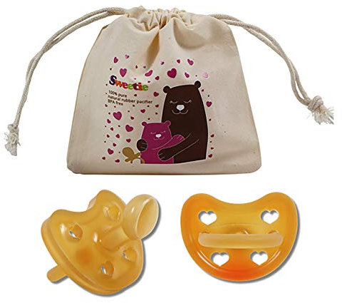 SWEETIE Kieferorthopädischer Schnuller aus Gummi, Herzform, 1 Stück (12-18 groß)