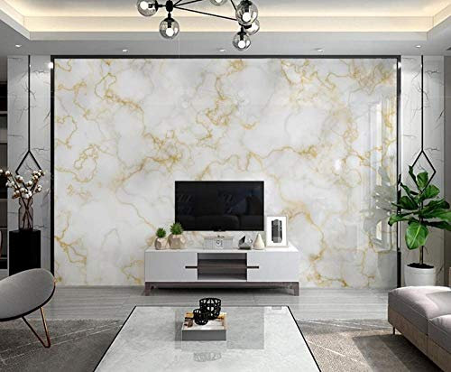 RMwallpaper Papier Peint Panoramique Texture De Marbre Doré Minimaliste Papier Peint Intissé Tapisserie Murales Chambre Salon 200x140cm