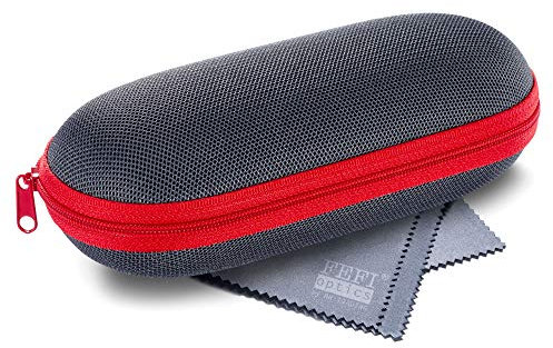 FEFI - Leichtes Hardcase Brillenetui - Sport- und Sonnenbrillen Etui (rot)