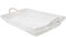 HERSIG - Bandeja Plancha Mimbre Natural | Cesta Colada Rectangular con Forro y Asas - 60 x 40 x 10 cm - Blanco