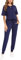 Irevial Sportivo Donna Completo, Completi Sportivi Donna Due Pezzi, Tuta Donna Sportiva Estiva, Maniche Corte & Pantaloni Casual, Elegante Tuta Donna Ginnastica per Jogging, Casa, Pigiama, Blu Navy, L