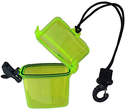 Milageto Waterproof Container + Lanyard For Scuba Diving Snorkeling Kayaking, Amarillo Transparente