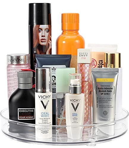 Vinsani Transparent Turntable Organizer Multifunctional Spice Rack Kitchen Storage Cupboard Organiser Lazy Susan for Pantry, Kitchen Cabinets, Fridge, Makeup & Craft Accessories Holder (Medium)