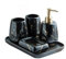 YYW Keramik-Badezimmer-Sets, 3/4/5-teilig, modernes Luxus-Badezimmer-Zubehör-Set, Marmor-Muster, Keramik-Badezimmer-Sets, Zubehör für Zuhause, Wohnung, Schlafsaal (schwarz, 5-teiliges Set)