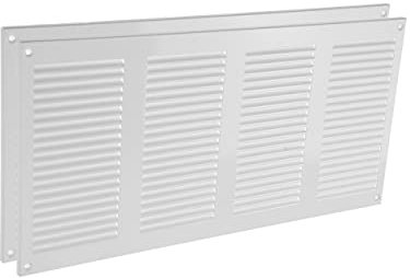 Vent Systems 40 x 20 cm - Packung mit 2 Lüftungsschlitz-Abdeckungen - Weiß – Metall-Luftrücklauf-Grill mit eingebautem Schädlingsschutz